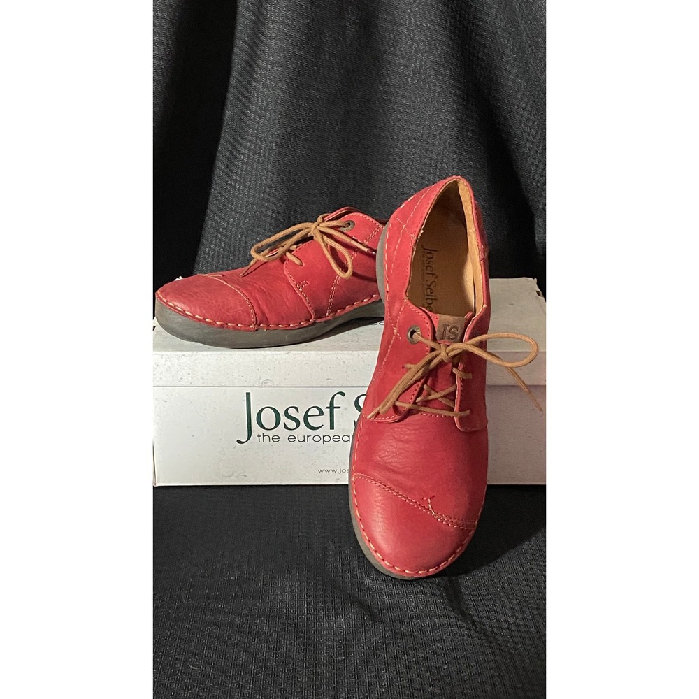 Josef Seibel Fergey 20 Red Leather Comfort Oxfords Womens 37 M2-59692 rot - Picture 5 of 7